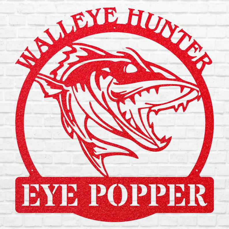 Walleye Hunter Wall Art, Walleye Fishing Sign, Modern Fish Art, Hunting Shark Wall Art, Fish Wall Decor, Hunter Decor