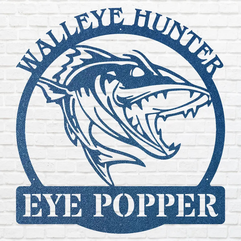 Walleye Hunter Wall Art, Walleye Fishing Sign, Modern Fish Art, Hunting Shark Wall Art, Fish Wall Decor, Hunter Decor
