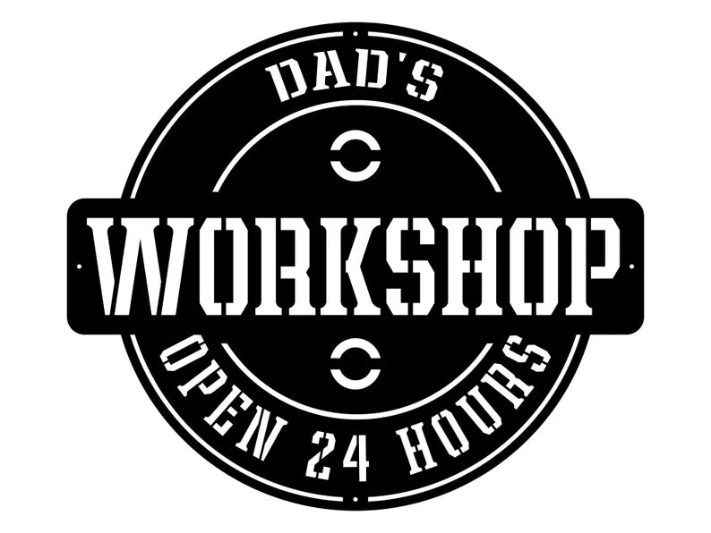 Dads Workshop Sign, Metal Wall Art, Dads Garage Wall Art, Workshop Metal Sign Wall Art, Custom Garage Sign, Mechanic Gifts