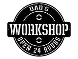 Dads Workshop Sign, Metal Wall Art, Dads Garage Wall Art, Workshop Metal Sign Wall Art, Custom Garage Sign, Mechanic Gifts