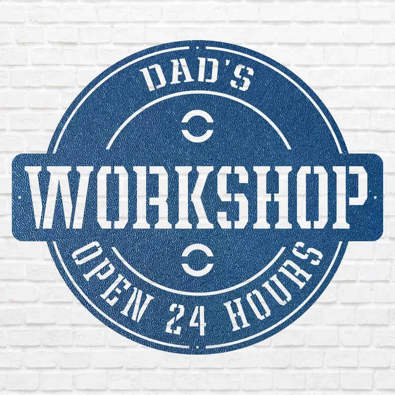 Dads Workshop Sign, Metal Wall Art, Dads Garage Wall Art, Workshop Metal Sign Wall Art, Custom Garage Sign, Mechanic Gifts