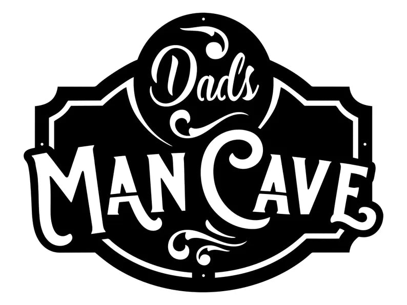 Man Cave Wall Art, Dads Man Cave Sign, Laser Cut Metal Signs, Personalized Man Cave Decor, Custom Man Cave Sign