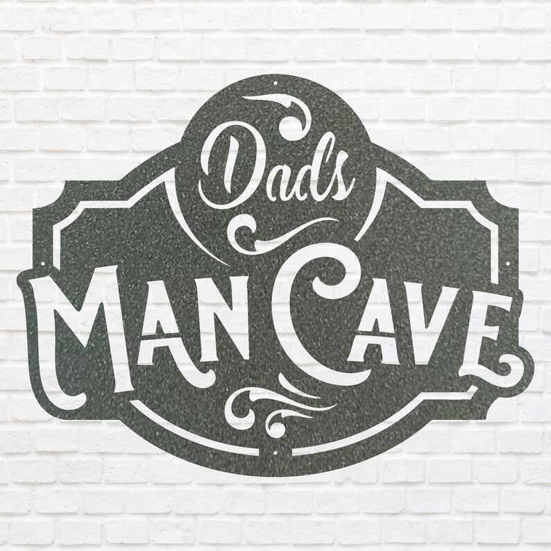 Man Cave Wall Art, Dads Man Cave Sign, Laser Cut Metal Signs, Personalized Man Cave Decor, Custom Man Cave Sign
