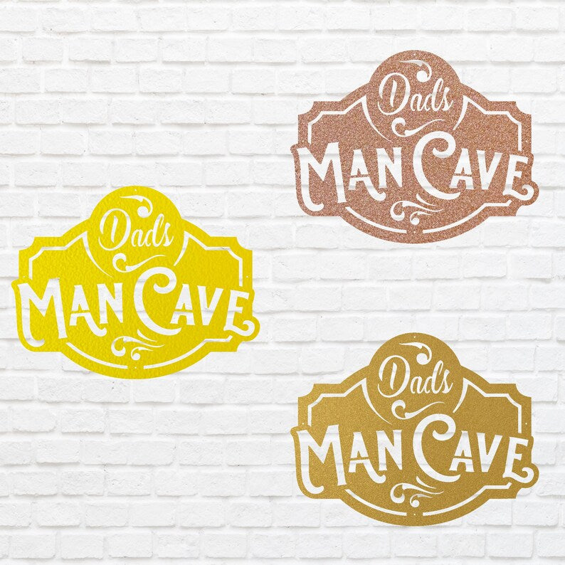 Man Cave Wall Art, Dads Man Cave Sign, Laser Cut Metal Signs, Personalized Man Cave Decor, Custom Man Cave Sign