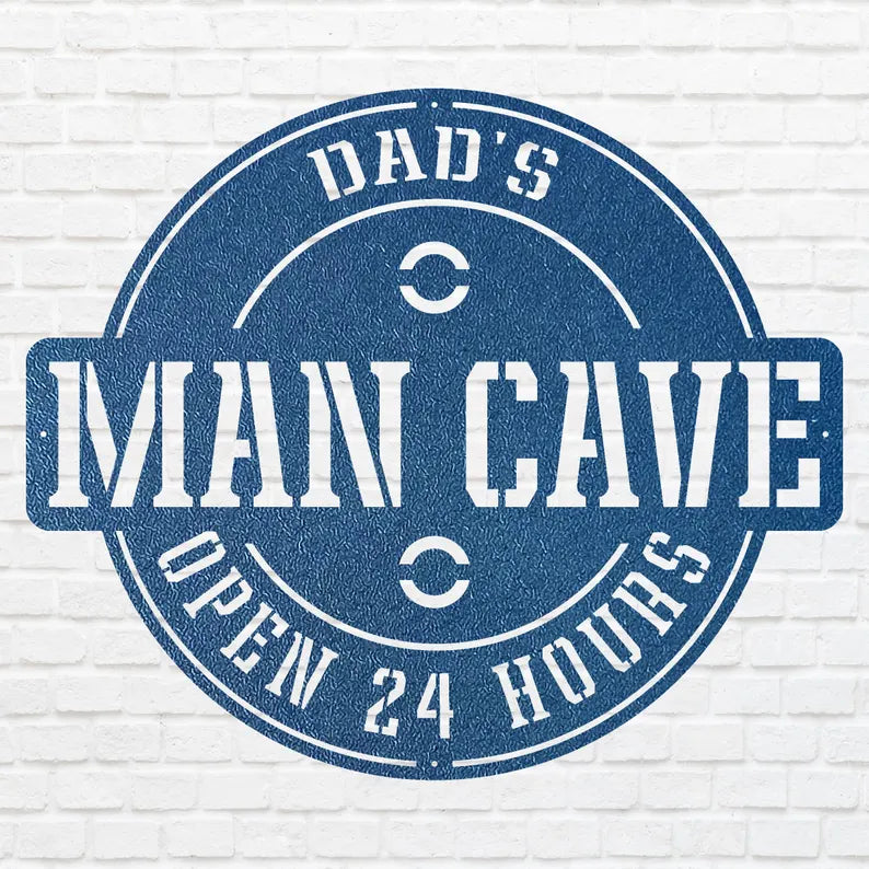 Dads Man Cave Sign, Man Cave Wall Art, Custom Man Cave Sign, Laser Cut Metal Signs, Personalized Man Cave Decor