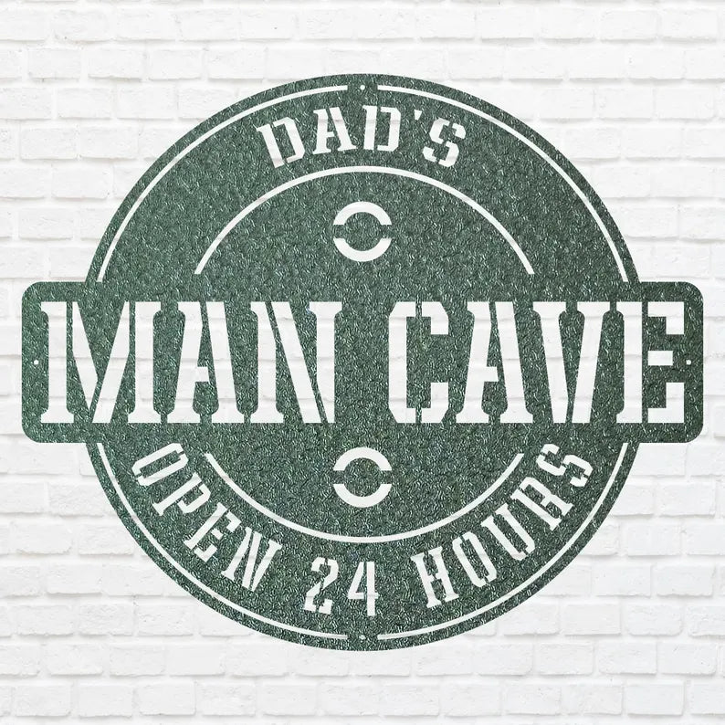 Dads Man Cave Sign, Man Cave Wall Art, Custom Man Cave Sign, Laser Cut Metal Signs, Personalized Man Cave Decor