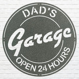 Metal Workshop Sign, Modern Metal Work, Garage Wall Decor, Dad Garage Wall Art, Round Dad Wall Art, Gifts for Dad