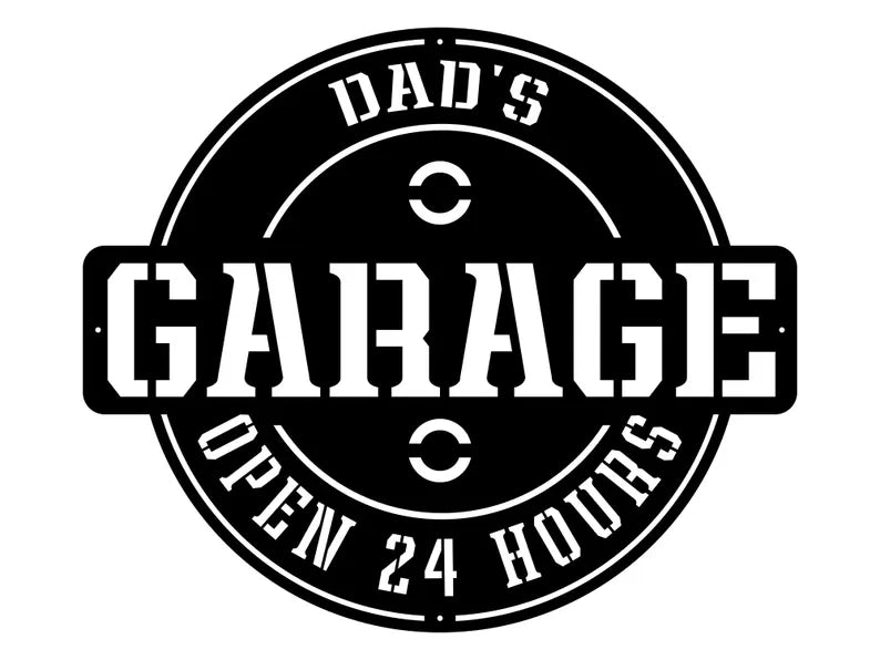 Garage Wall Art, Dad Garage Wall Art, Metal Workshop Sign, Modern Metal Work, Round Dad Wall Art, Mechanic Gifts
