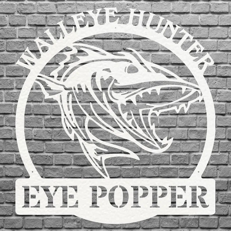 Walleye Hunter Wall Art, Walleye Fishing Sign, Modern Fish Art, Hunting Shark Wall Art, Fish Wall Decor, Hunter Decor