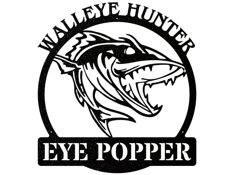 Walleye Hunter Wall Art, Walleye Fishing Sign, Modern Fish Art, Hunting Shark Wall Art, Fish Wall Decor, Hunter Decor