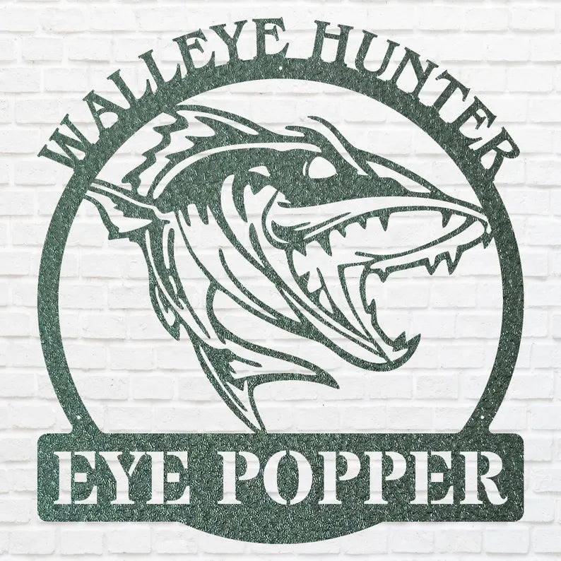 Walleye Hunter Wall Art, Walleye Fishing Sign, Modern Fish Art, Hunting Shark Wall Art, Fish Wall Decor, Hunter Decor