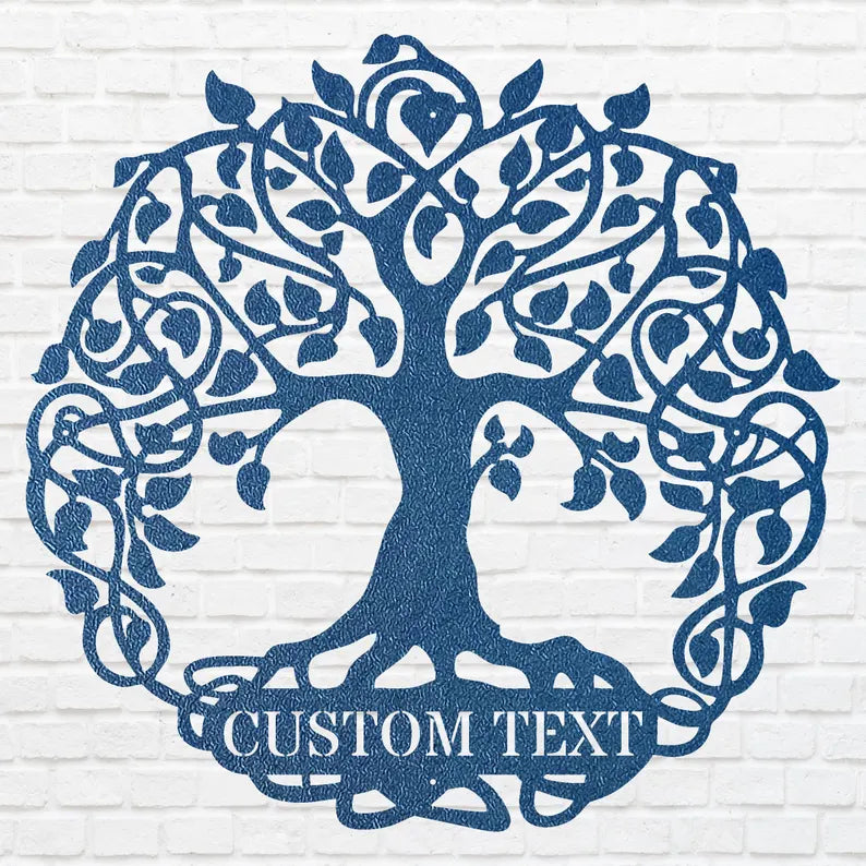 Tree of Life Personalized Name Metal Sign, Decorative Metal Wall Art