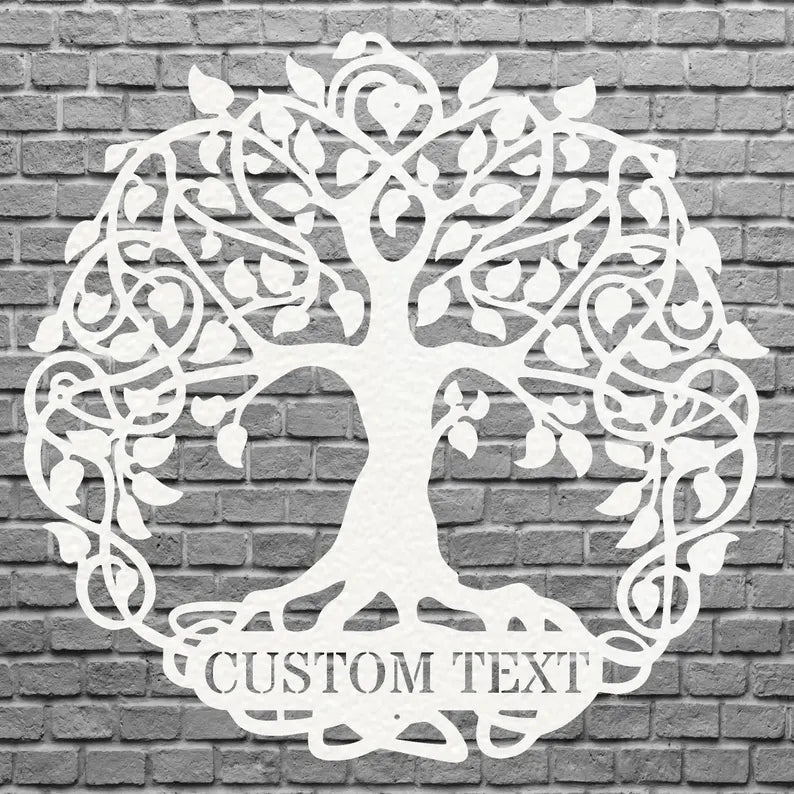 Tree of Life Personalized Name Metal Sign, Decorative Metal Wall Art