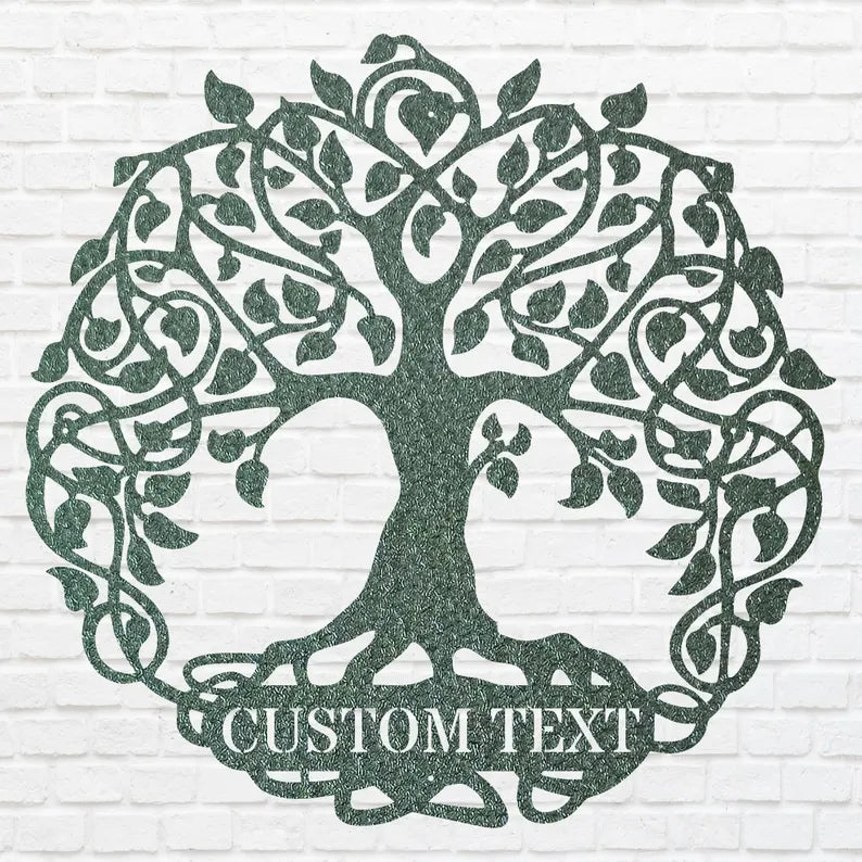 Tree of Life Personalized Name Metal Sign, Decorative Metal Wall Art