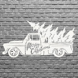 Christmas Tree Truck Sign, Metal Christmas Truck With Tree Sign, Custom Name Metal Sign, Christmas Tree Decor
