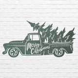 Christmas Tree Truck Sign, Metal Christmas Truck With Tree Sign, Custom Name Metal Sign, Christmas Tree Decor