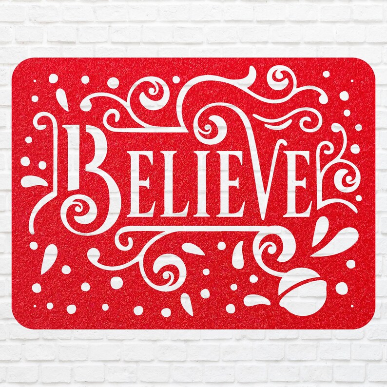 Believe Metal Sign, Modern Believe Wall Art, Christian Wall Art, Christmas Wall Decor, Christmas Decoration, Believe Decor