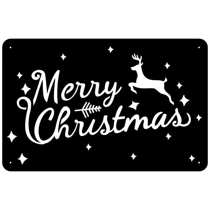 Merry Christmas Reindeer Wall Art, Farmhouse Winter Wall Art, Custom Wall Decor, Modern Christmas Wall Decor