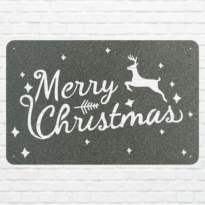 Merry Christmas Reindeer Wall Art, Farmhouse Winter Wall Art, Custom Wall Decor, Modern Christmas Wall Decor