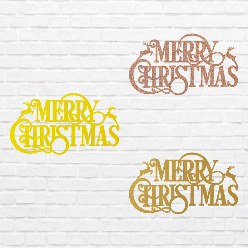 Merry Christmas Metal Art, Winter Christmas Metal Art Sign, Laser Cut Metal Wall Art, Christmas Home Decor