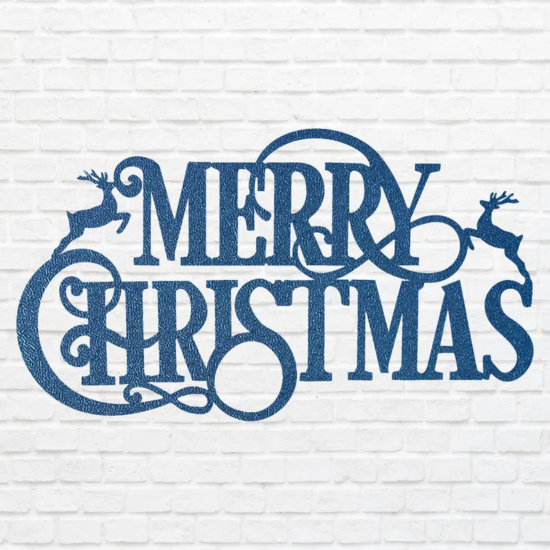 Merry Christmas Metal Art, Winter Christmas Metal Art Sign, Laser Cut Metal Wall Art, Christmas Home Decor