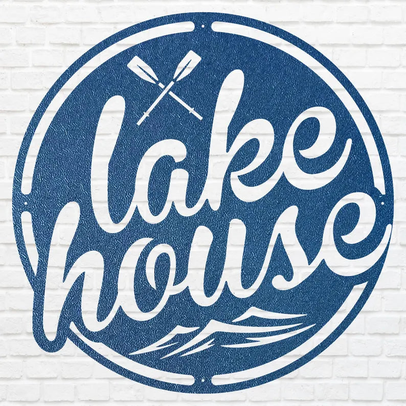 Lake House Metal Art, Laser Cut Lake Front Home Sign, Beach Metal Wall Art, Metal Coastal Wall Decor, Lake House Decor