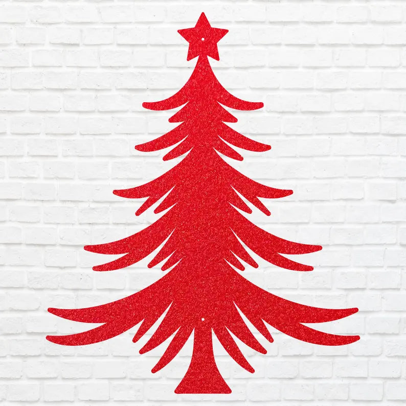 Christmas Tree Metal Wall Hanging, Holiday Wall Art, Christmas Tree Wall Art, Metal Artwork, Xmas Wall Decor, Laser Cut Metal Sign