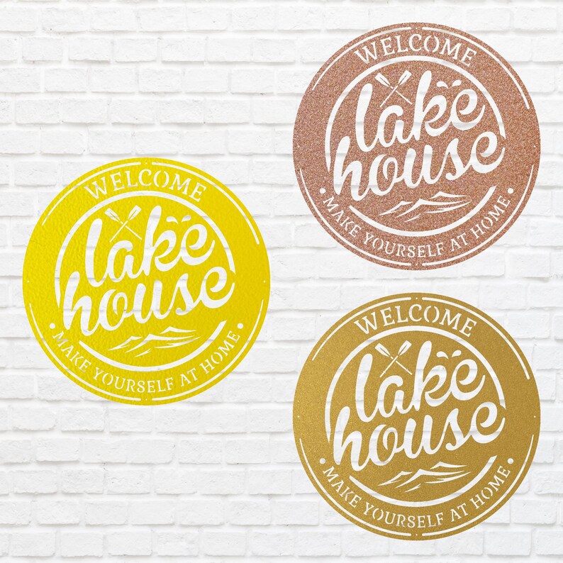 Lakehouse Metal Sign, Welcome To The Lake Laser Cut Metal Artwork, Lake Front Home Sign, Metal Coastal Wall Decor, Lake House Decor