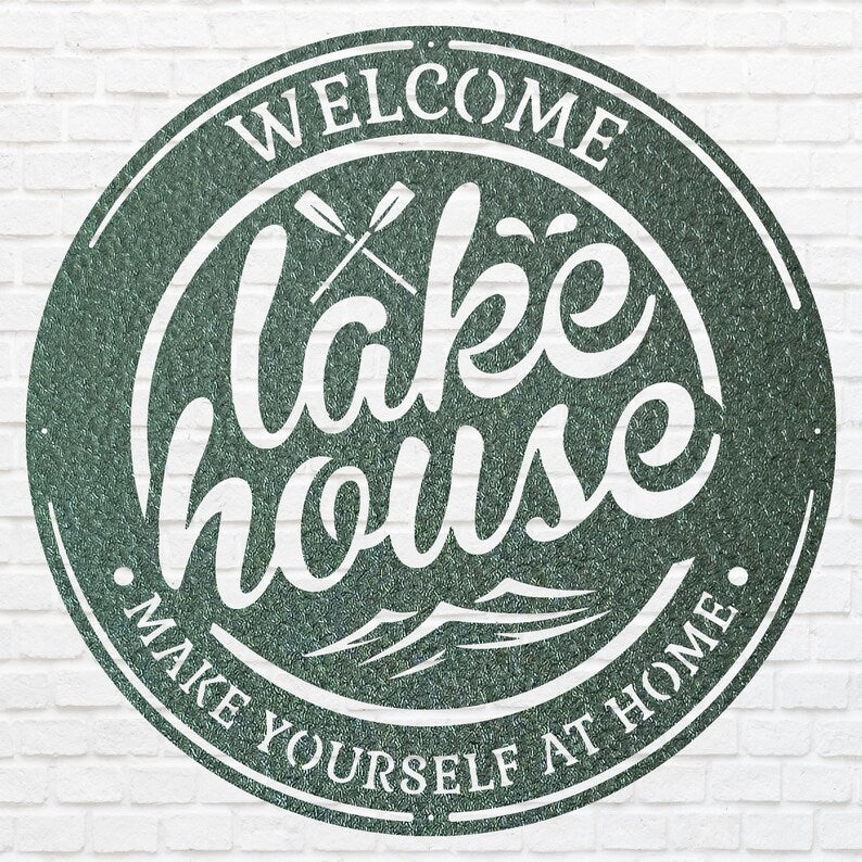 Lakehouse Metal Sign, Welcome To The Lake Laser Cut Metal Artwork, Lake Front Home Sign, Metal Coastal Wall Decor, Lake House Decor
