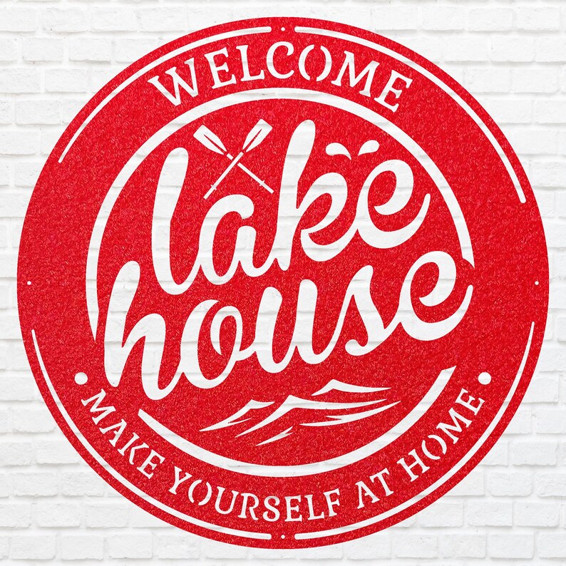 Lakehouse Metal Sign, Welcome To The Lake Laser Cut Metal Artwork, Lake Front Home Sign, Metal Coastal Wall Decor, Lake House Decor