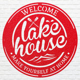 Lakehouse Metal Sign, Welcome To The Lake Laser Cut Metal Artwork, Lake Front Home Sign, Metal Coastal Wall Decor, Lake House Decor