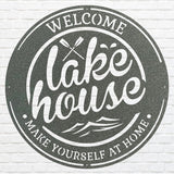 Lakehouse Metal Sign, Welcome To The Lake Laser Cut Metal Artwork, Lake Front Home Sign, Metal Coastal Wall Decor, Lake House Decor