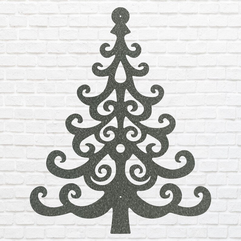 Metal Christmas Tree Art, Holiday Wall Art, Christmas Tree Decor, Metal Wall Hanging, Christmas Wall Decor, Laser Cut Metal Sign