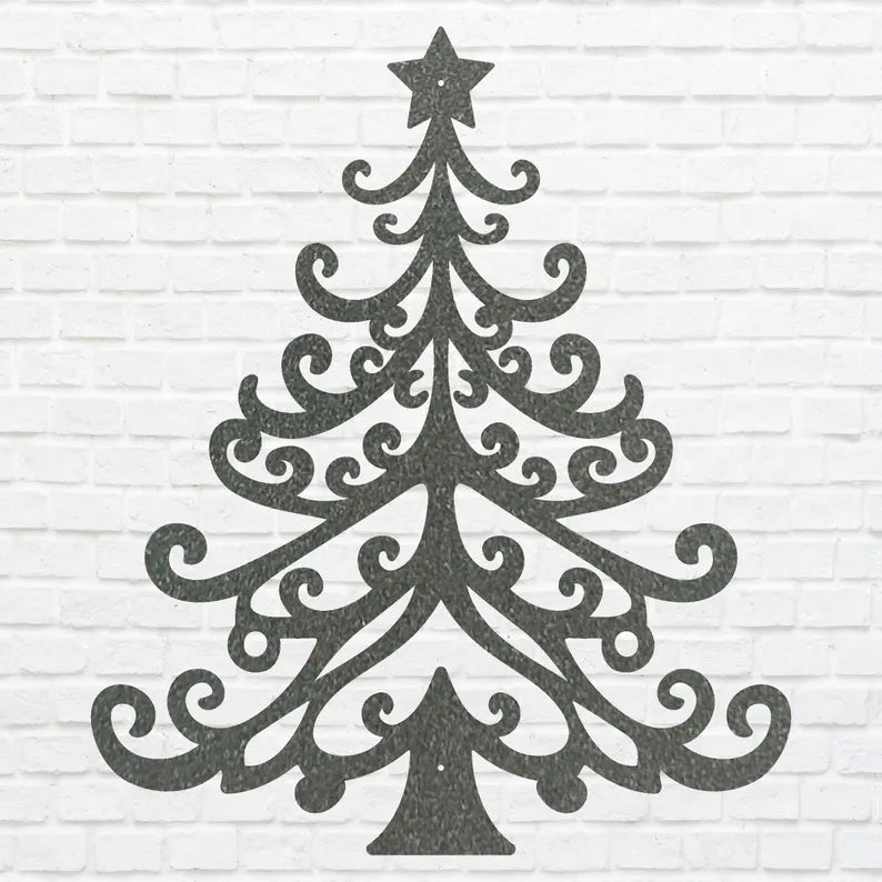 Christmas Tree Metal Wall Decor, Holiday Wall Art, Christmas Tree Wall Art, Metal Wall Hanging, Xmas Wall Decor, Laser Cut Metal Sign