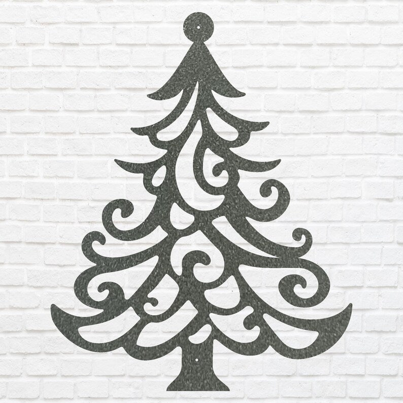 Christmas Tree Metal Artwork, Holiday Wall Art, Christmas Tree Decor, Metal Wall Hanging, Christmas Wall Decor, Laser Cut Metal Sign
