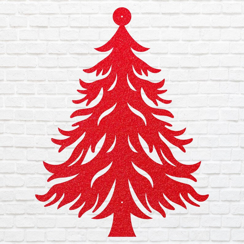 Christmas Metal Tree Wall Art, Holiday Wall Art, Christmas Tree Metal Artwork, Xmas Wall Decor, Laser Cut Metal Sign, Above Bed Art
