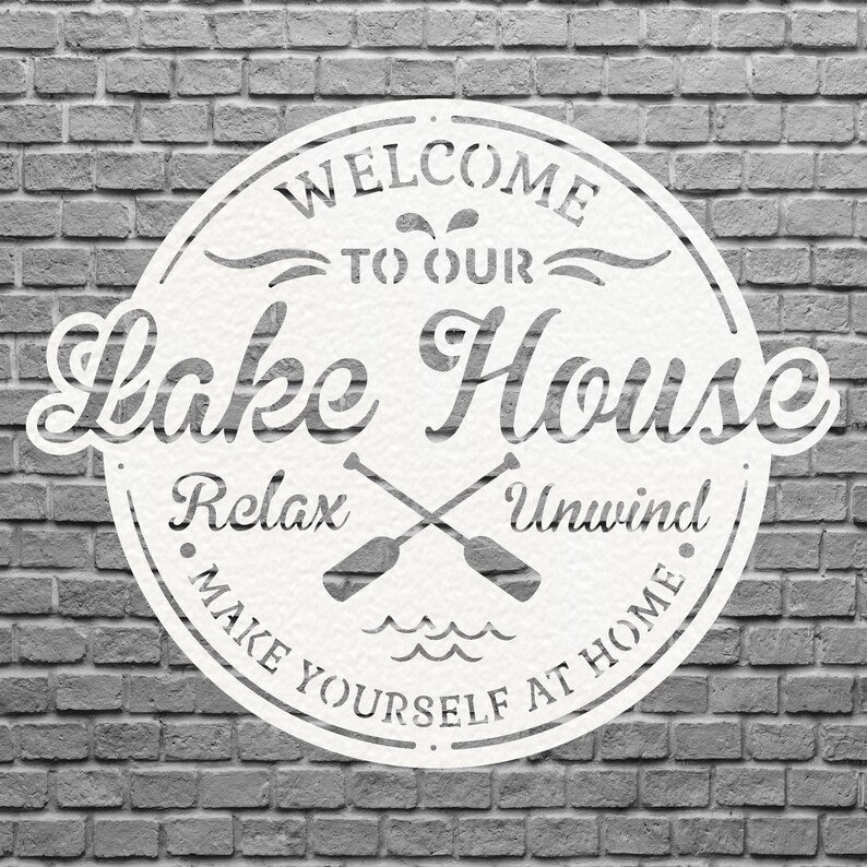 Lake House Wall Art, Laser Cut Metal Artwork, Lake Front Home Sign, Beach Metal Wall Art, Metal Coastal Wall Decor, Lake House Decor