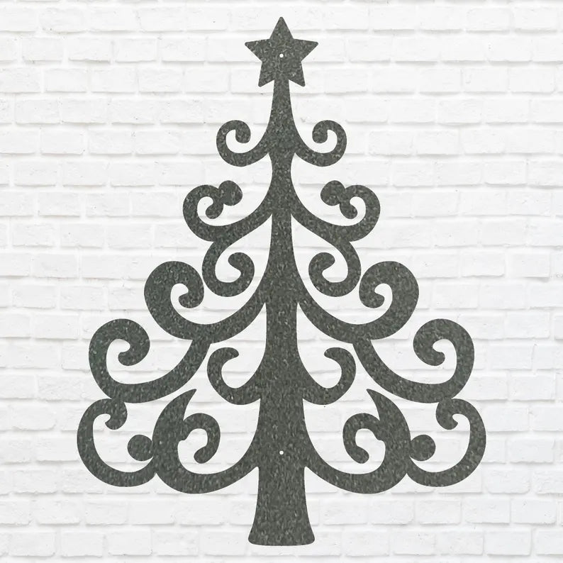 Metal Christmas Tree Wall Art, Holiday Wall Art, Christmas Tree Decor, Metal Wall Hanging, Christmas Wall Decor, Laser Cut Metal Sign