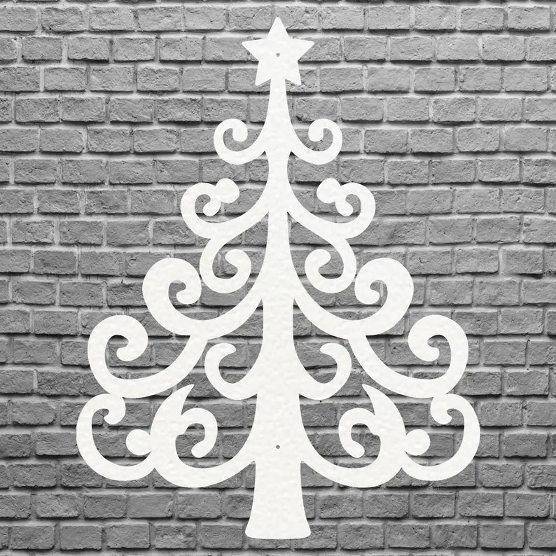 Metal Christmas Tree Wall Art, Holiday Wall Art, Christmas Tree Decor, Metal Wall Hanging, Christmas Wall Decor, Laser Cut Metal Sign
