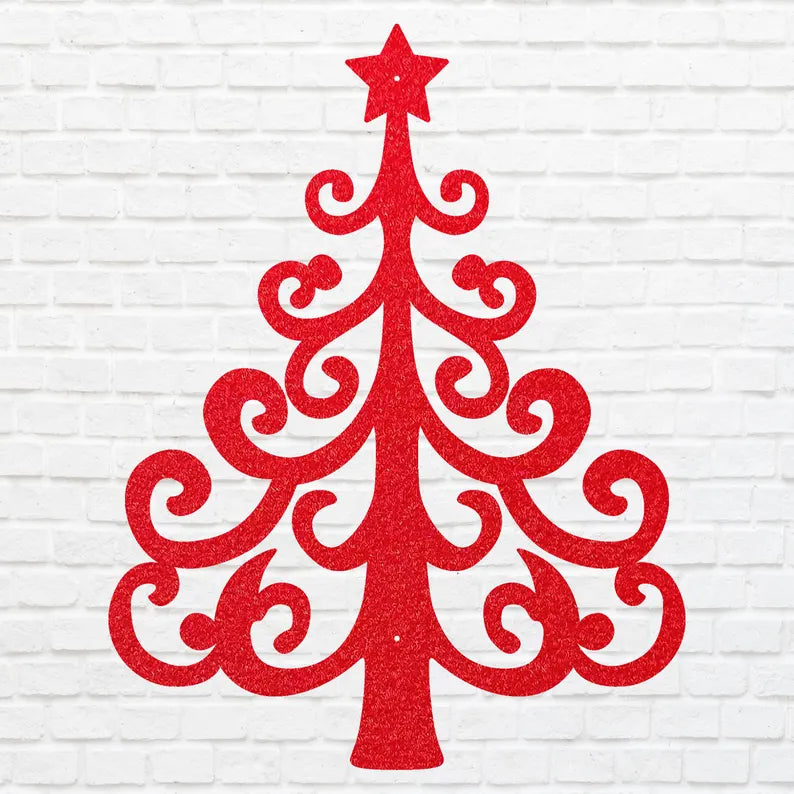Metal Christmas Tree Wall Art, Holiday Wall Art, Christmas Tree Decor, Metal Wall Hanging, Christmas Wall Decor, Laser Cut Metal Sign