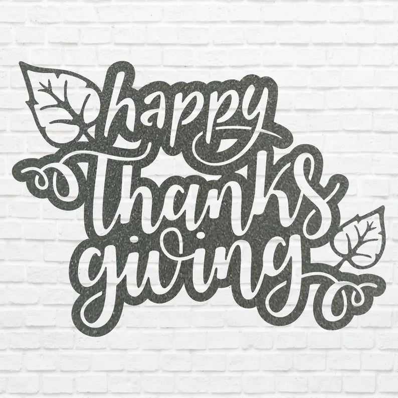 Happy Thanksgiving Metal Wall Art, Fall Thanksgiving Art, Laser Cut Happy Thanksgiving Sign, Autumn Wall Art, Thanksgiving Gift