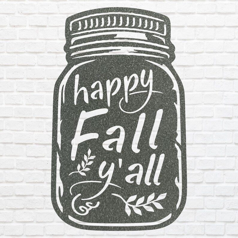 Happy Fall Yall Wall Art, Fall Metal Wall Art, Fall Home Decor, Laser Cut Happy Fall Yall Sign, Housewarming Gift