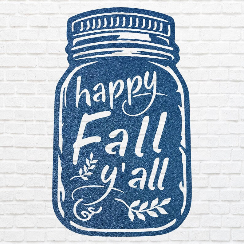 Happy Fall Yall Wall Art, Fall Metal Wall Art, Fall Home Decor, Laser Cut Happy Fall Yall Sign, Housewarming Gift