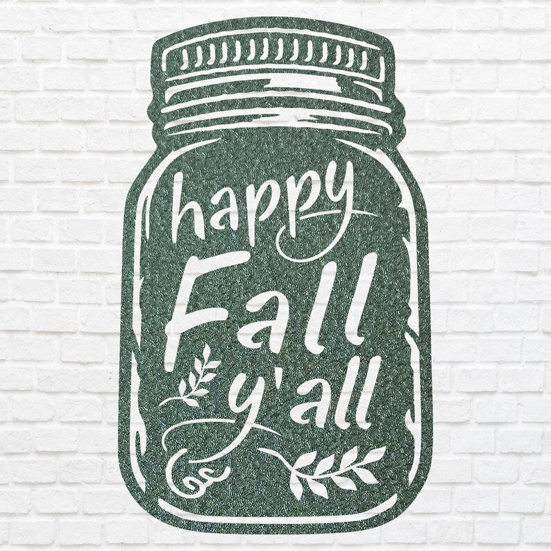 Happy Fall Yall Wall Art, Fall Metal Wall Art, Fall Home Decor, Laser Cut Happy Fall Yall Sign, Housewarming Gift