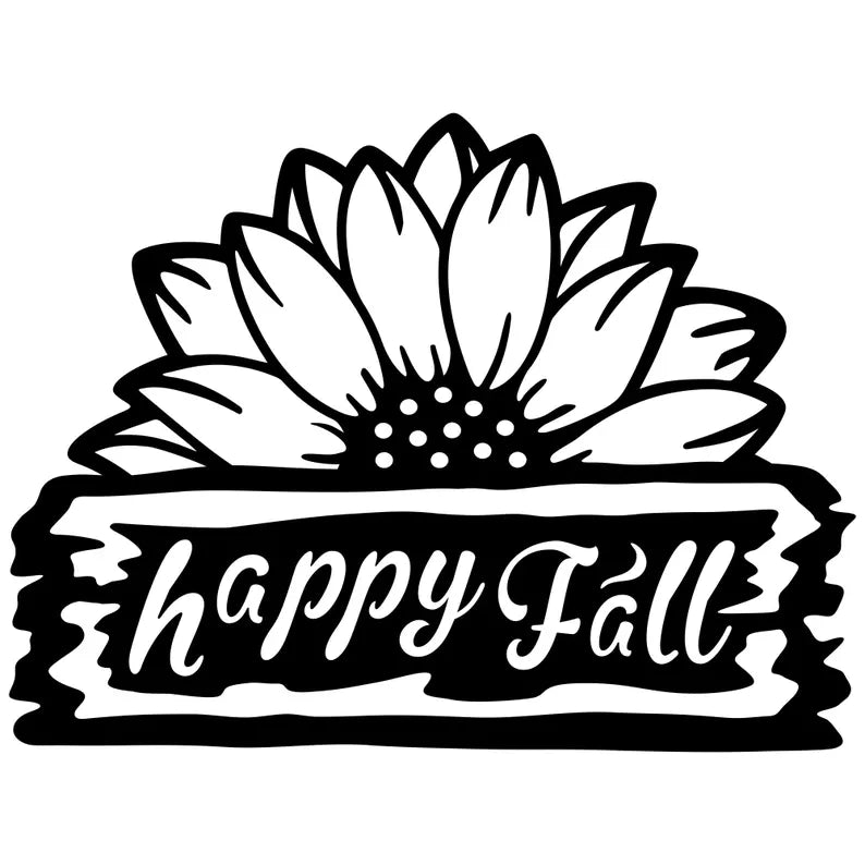 Happy Fall Metal Wall Art, Sunflower Metal Wall Art, Fall Home Decor, Laser Cut Happy Fall Sign, Autumn Wall Decor