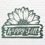 Happy Fall Metal Wall Art, Sunflower Metal Wall Art, Fall Home Decor, Laser Cut Happy Fall Sign, Autumn Wall Decor