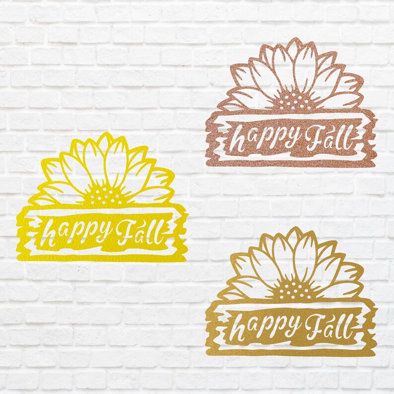 Happy Fall Metal Wall Art, Sunflower Metal Wall Art, Fall Home Decor, Laser Cut Happy Fall Sign, Autumn Wall Decor