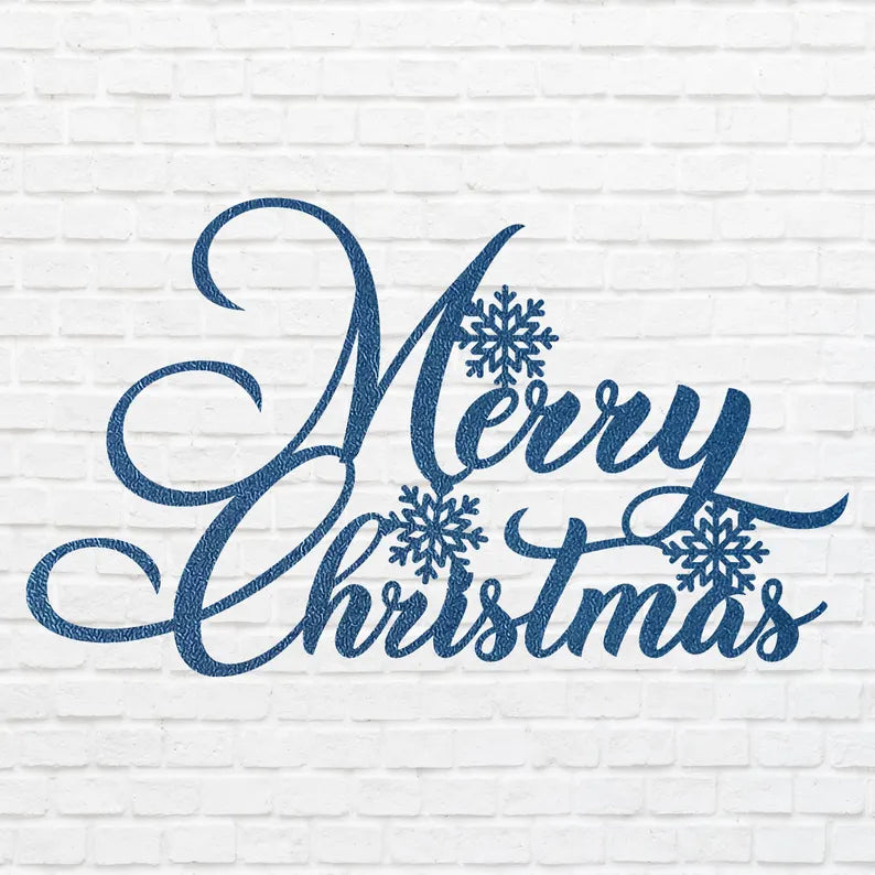 Merry Christmas Snowflake Metal Art, Winter Christmas Sign, Laser Cut Snowflake Metal Wall Art, Christmas Home Decor