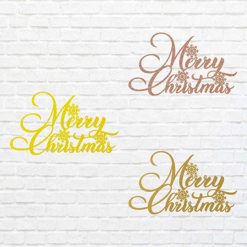 Merry Christmas Snowflake Metal Art, Winter Christmas Sign, Laser Cut Snowflake Metal Wall Art, Christmas Home Decor