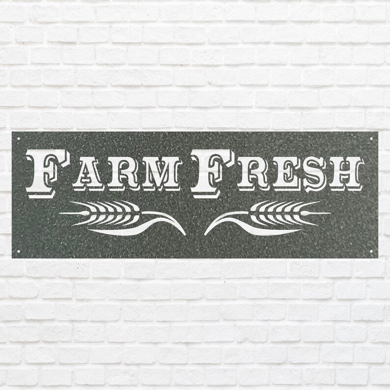 Farm FreshFarm Fresh Metal Wall Art, Metal Farm Sign, Laser Cut Farmhouse Wall Art, Outdoor Metal Wall Decor, Farm Kitchen Decor